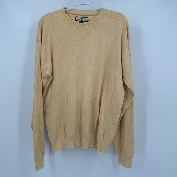 Tommy Bahama Other - Tommy Bahama Mens Silk Blend Sweater size XL Crew Neck Sweater Yellow Preppy